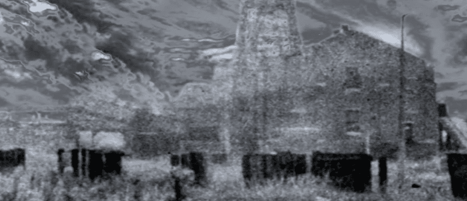 Boldon colliery pit head. a visual ghostly image