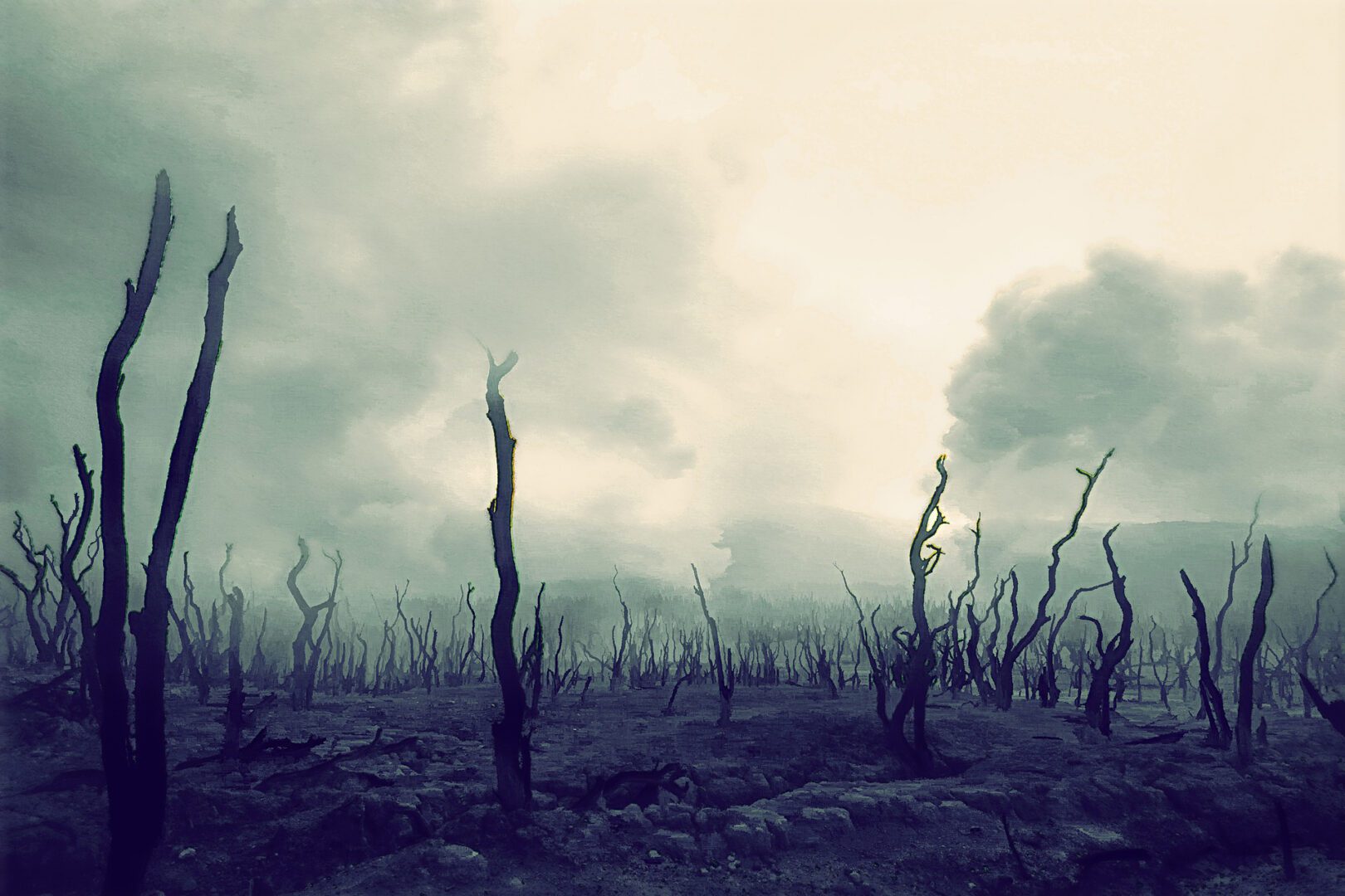 Visual representation of what could be done to Earth. After a nuclear bomb explosion.