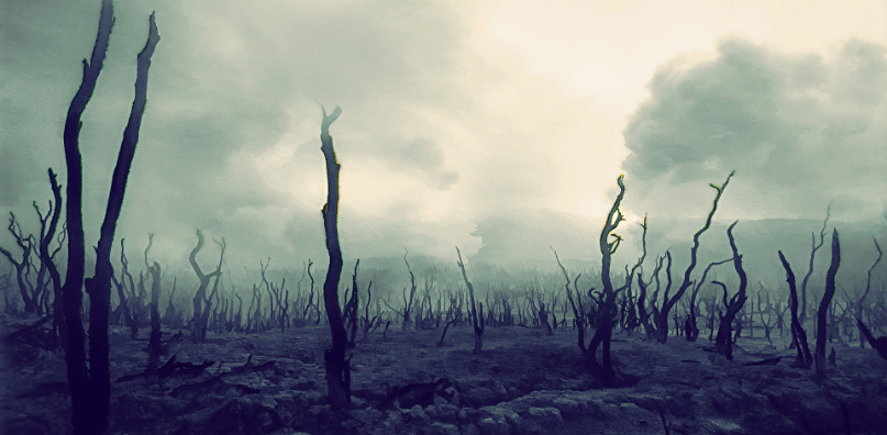 Visual representation of what could be done to Earth. After a nuclear bomb explosion.