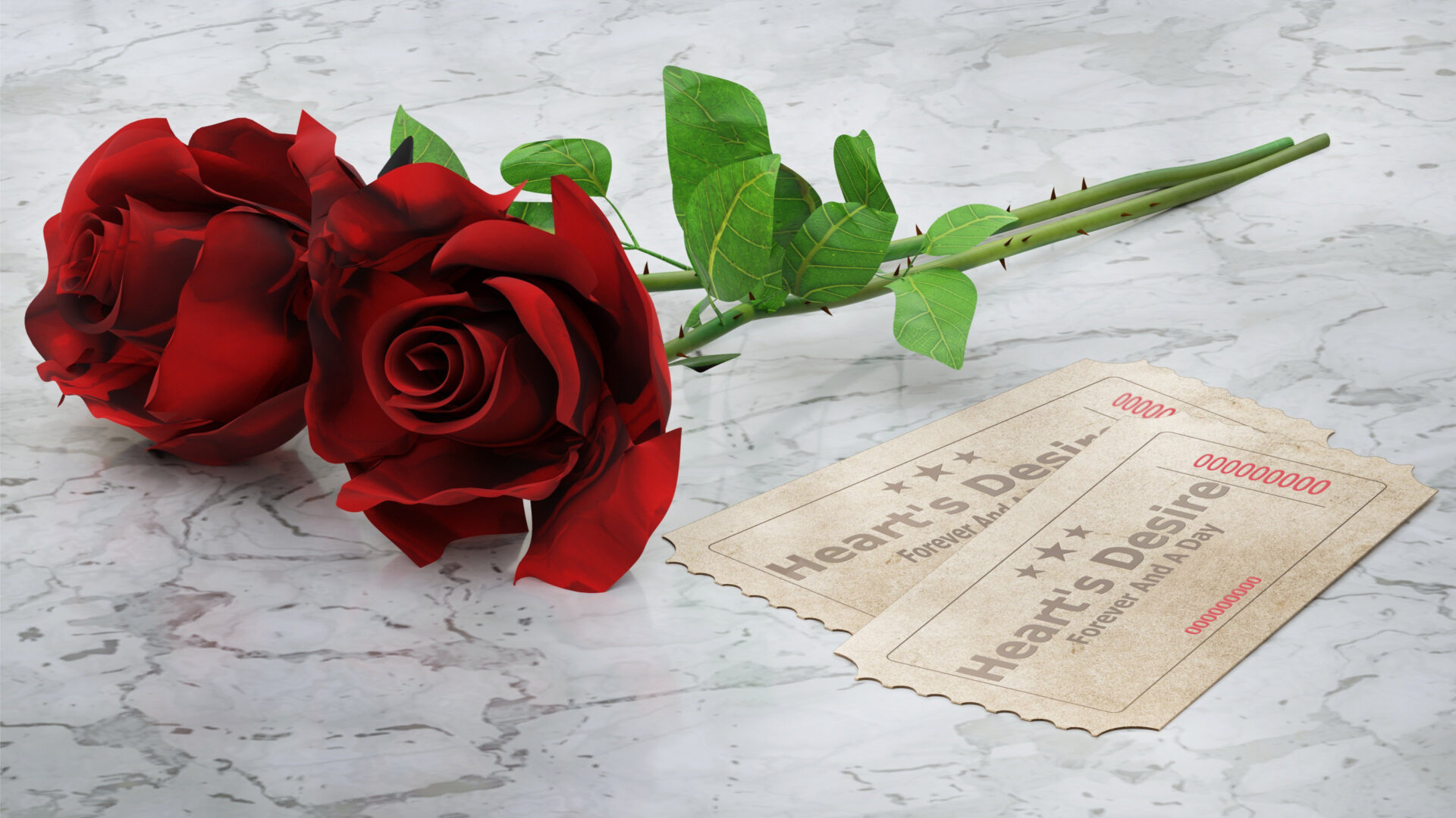 Two Red Roses A Gift Of Love.